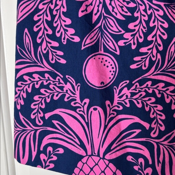 Vintage Lilly Pulitzer Pink and Navy Patterned Top - Size 6 - Picture 2 of 9